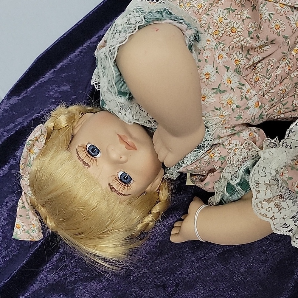 H.J.&G. Porcelain & Cloth Decorative Doll 16"
